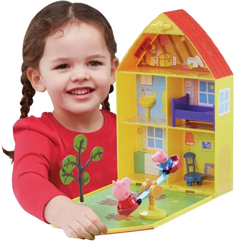 Casinha Da Peppa Pig Com Jardim Brinquedo Com Bonecos - Dtc