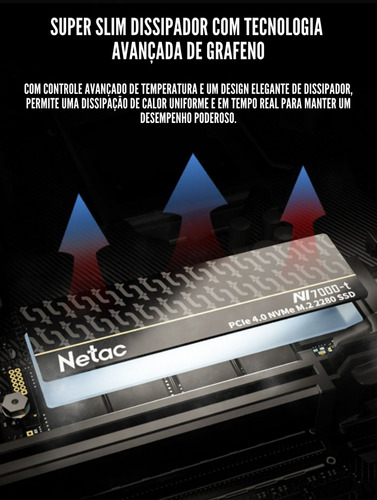 Ssd Gamer 4tb Ps5 Pc Note Ultra Veloz Nvme M.2 Gen4 Netac Nv7000t 7400mb/s