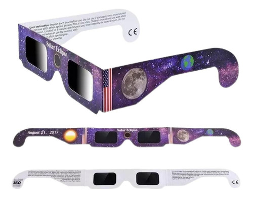 100pcs Lentes Gafas Eclipse Solar México Iso  Estilo Random