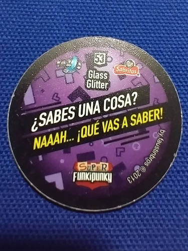 Tazos 2013 Super Funki Punky Glass Glitter #53 Sultan (Usado)