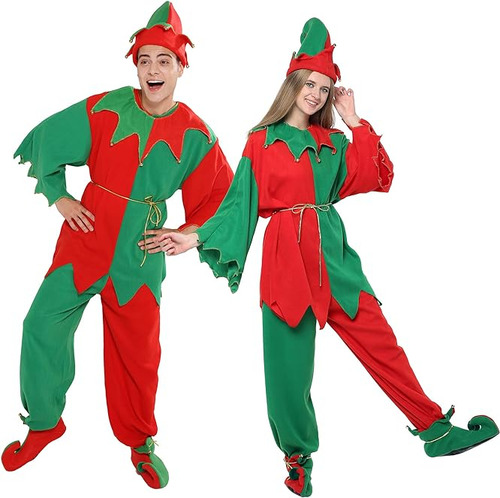 Disfraz Elfo Navidad Para Adultos Unisex Disfraz Papa Noel