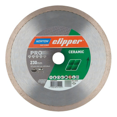 Disco Diamantado Porcelanato - 230x25,4mm - Clipper - Norton