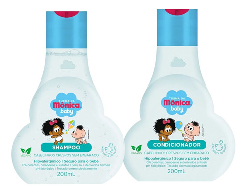 Shampoo E Condicionador Cabelinhos Crespos Turma Da Mônica