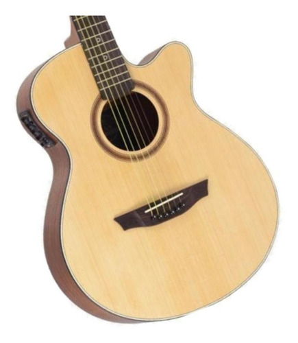 Imagem 3 de 3 de Violão eletroacústica Strinberg Black SA200C para destros natural satin louro indiano