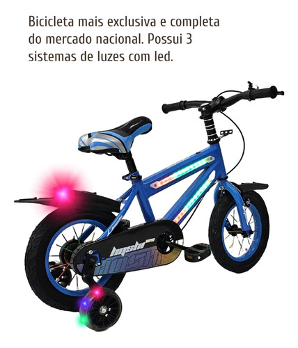 Bicicleta Infantil Aro 12 Com Luzes Led E Design Premium!