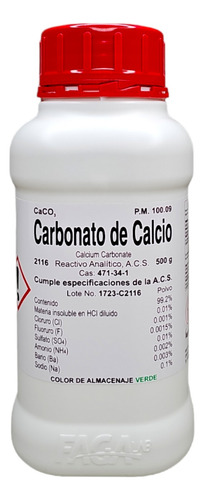 Carbonato De Calcio R. A. De 500 G Fagalab