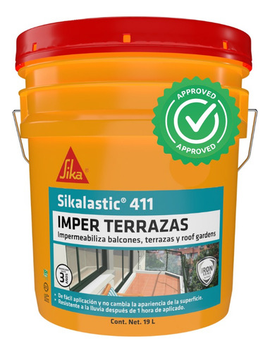 Impermeabilizante Balcones Terrazas Sika Sikalastic 411 19 L