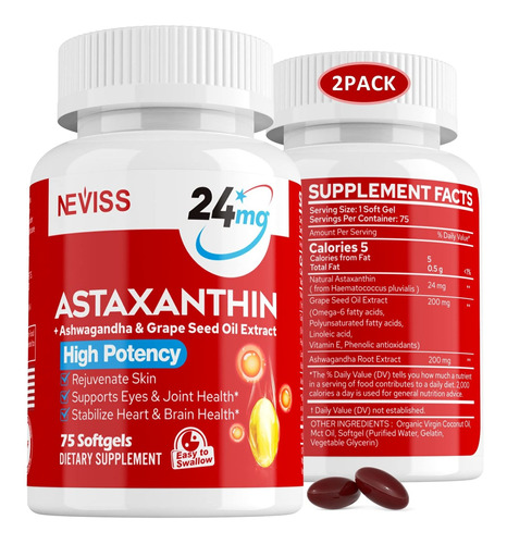 Astaxantina - Suplemento De 24 Mg De Microalgas - Semilla De