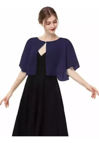 Para Capa Elegante Fiesta Chalina Trasparente Vestido Con