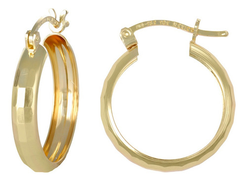 Arracada Bangle De Oro 10k Diamantado Domino, 20mm