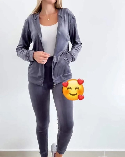 Conjunto Plush Invierno Campera + Calza Valumodas
