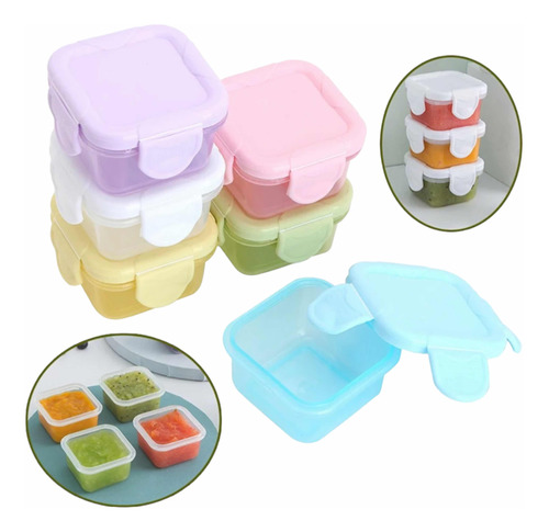 Set 4 Mini Contenedores Topper Recipiente Comida Lunch Almac