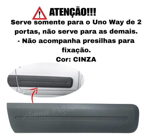 Moldura Porta Dianteira Uno Way 2012 2013 Lado Direito Orig