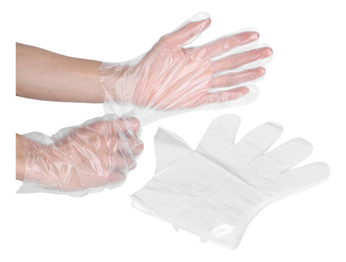 Guantes De Plástico Pe Espesado, Transparentes, Desechables,