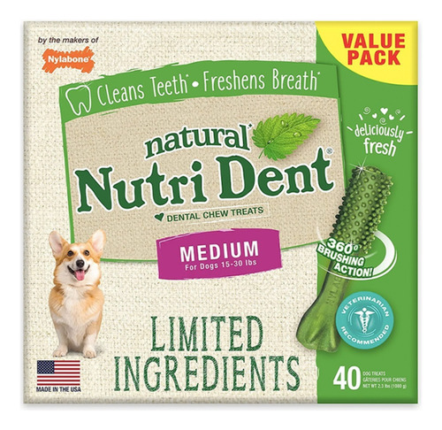 Cepillo Dental Comestible Sabor Menta Para Perro 40 Unids.