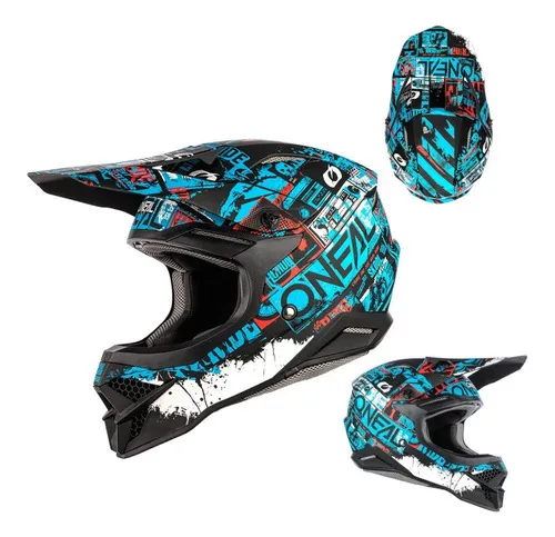 Casco Oneal 3 Series Hexx Moto Motocross Enduro Azul/naranja - Motorace  Store