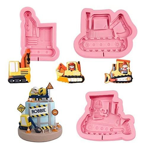 Molde Para Fondant Para Excavadora Con Dibujos Animados Para