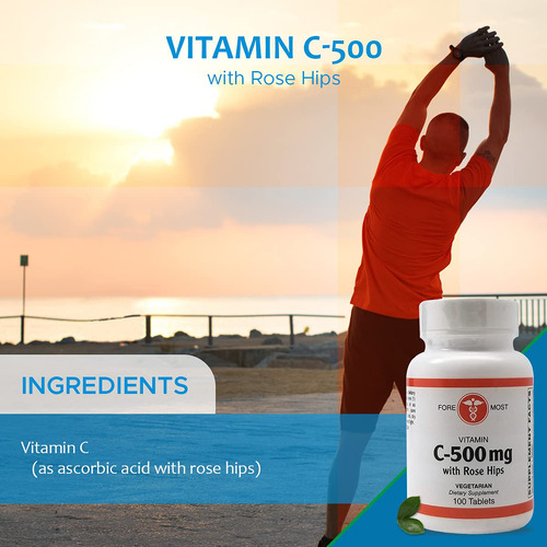 Holistic Health Vitamina C 500mg Con Escaramujo 100 Tabletas