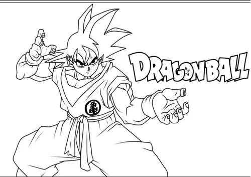 Goku para pintar e colorir - Imprimir Desenhos