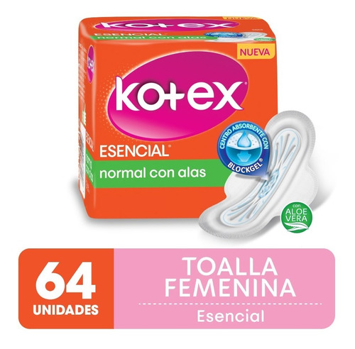 Toalla Femenina Kotex Esencial X 16 Unidades Pack X 4