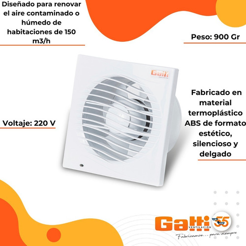 Extractor De Aire Baño 5 (12 Cm) C/ Pers. Motor Potenciado