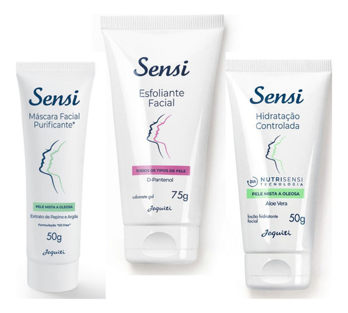 Kit Sensi Facial Sabonete + Máscara + Hidratante - Jequiti