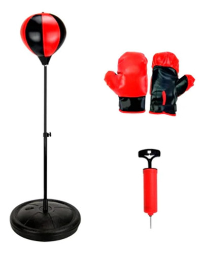 Juguete Kit De Boxeo Base Negro Rojo