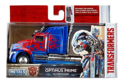 Jada 1:32 Optimus Prime Wester Star Transformers Caja Riders Color Azul
