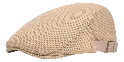 Gorra Plana De Malla Para Hombre, Sombrero Para El Sol Beige