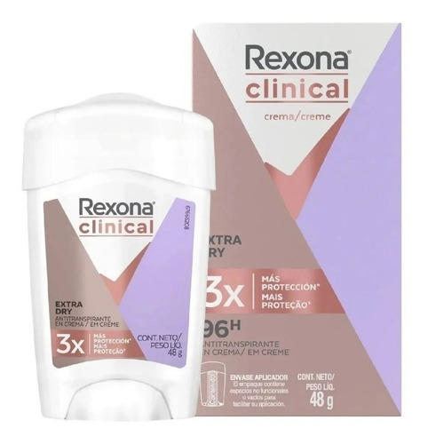 Desodorante Rexona Clinical Woman Mujer Extra Dry Crema 48g
