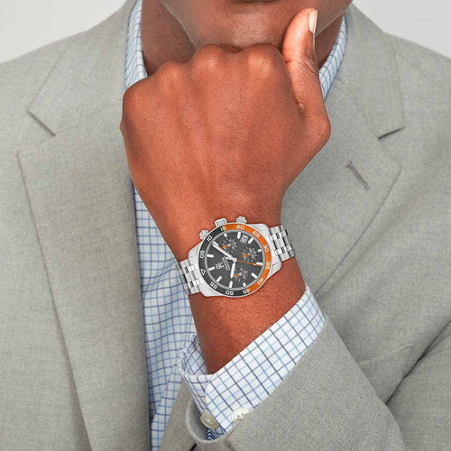 Reloj Tommy Hilfiger Hombre Chronograph 1792186 Plateado Negro Negro