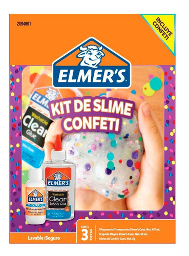 Imagen 1 de 2 de Super Kit Slime Elmer's Confeti Papel Picado Fiesta