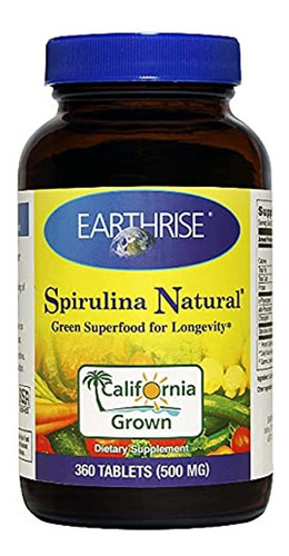 Earthrise Spirulina Natural 360 Tabletas 500 Mg