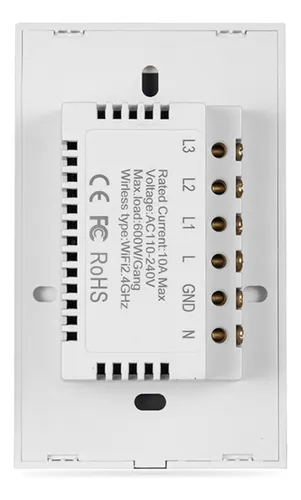 Switch Interruptor Ds121 Wifi Tuya 2 Vias Con Y Sin Neutro