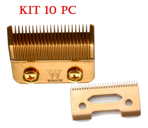 Kit 10 Lamina Profissional Taper Wmark W1 Gold