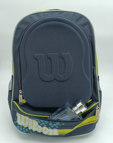 Mochila Wilson 5 Compartimentos Bolsa Interna Con Cierre Color Azul Diseño De La Tela Liso Con Logo