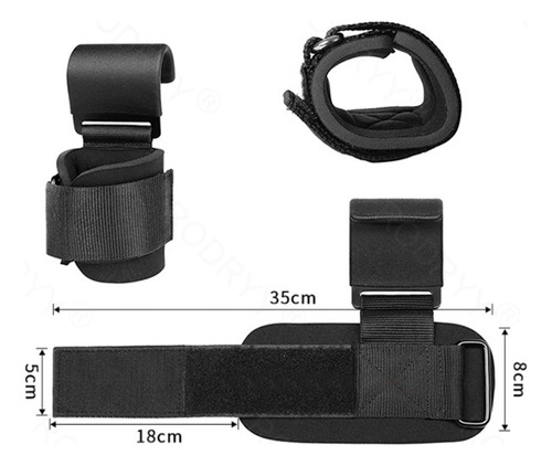 Muñequera Con Gancho De Levantamiento Pesas Straps Gym