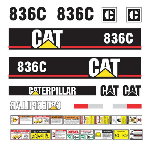 Calcomanías Caterpillar 836c Moderna Preventivos Originales