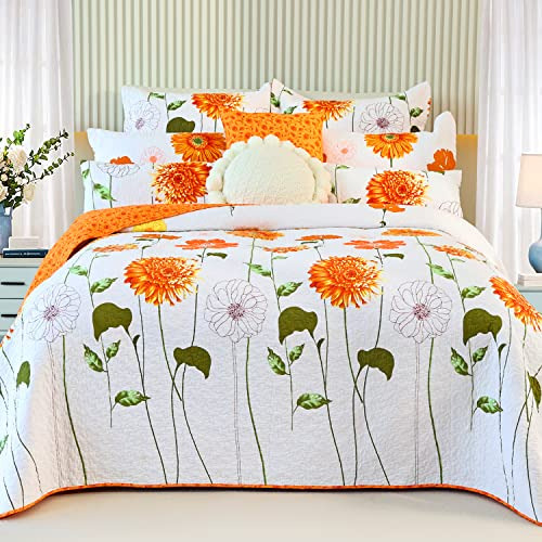 Juego 2 Fundas Almohada Girasol Acolchadas Algodón Decoració