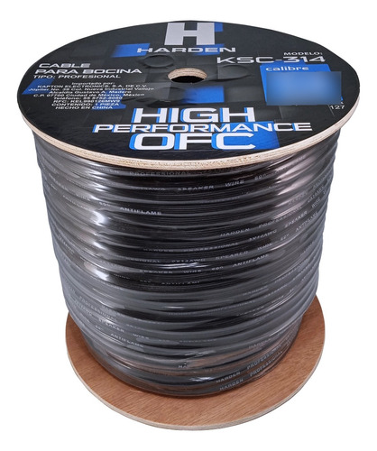 Cable Para Bocinas, Rollo 50m, 14 Awg, Uso Rudo, Antiflama