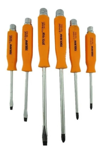 Set Kit Juego De Destornilladores De Golpe 6 Piezas Toolmak