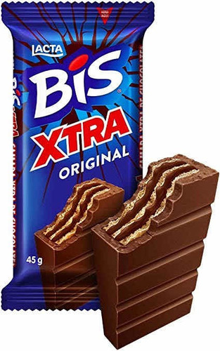 Chocolate ao leite Wafer Bis Extra original Lacta 45g doce