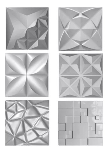 6 Formas De Gesso 3d Cimentício Abs 2mm 40 X 40 Cm