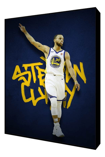 Cuadro Decorativo Nba A0751 State Warriors Stephen Curry Negro