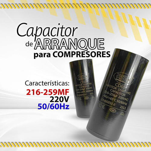 Capacitor Arranque P/compresor 216-259mf 220v 50-60hz/ 10613