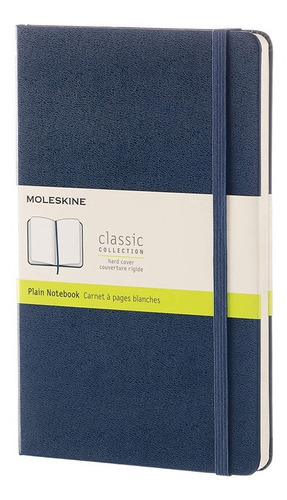 Libreta Moleskine Clásica Grande Dura Azul Hoja Blanca