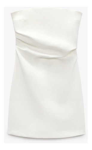 Vestido Blanco Zara Strapless Nuevo 2024