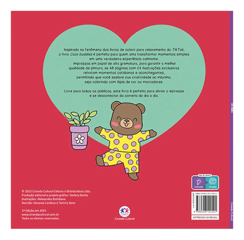 Livro Para Pintar - Comfy & Cozy Books Cute Buddies - Para Colorir