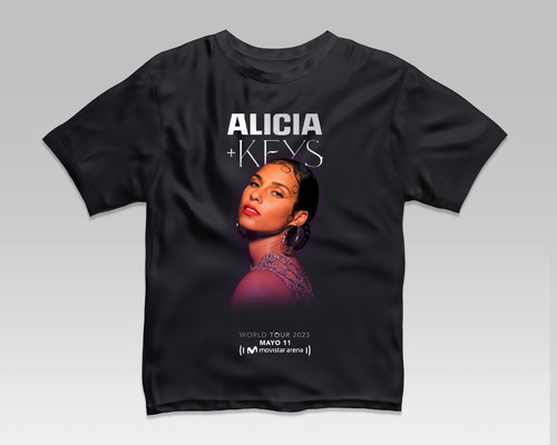 Camiseta Oficial De Hombre World Tour Alicia Keys 2023