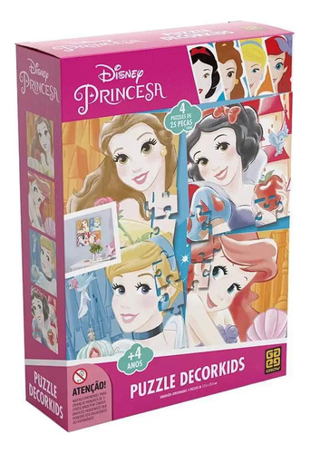 Quebra Cabeça Puzzle Decorkids Disney Princesas Grow 03961